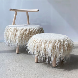Sheep wool Armchair and pouf from the Ukraine