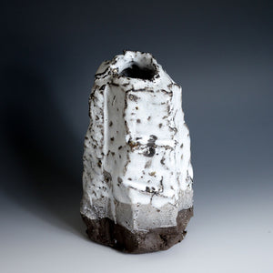 One of a kind clay vase combined with marble dust